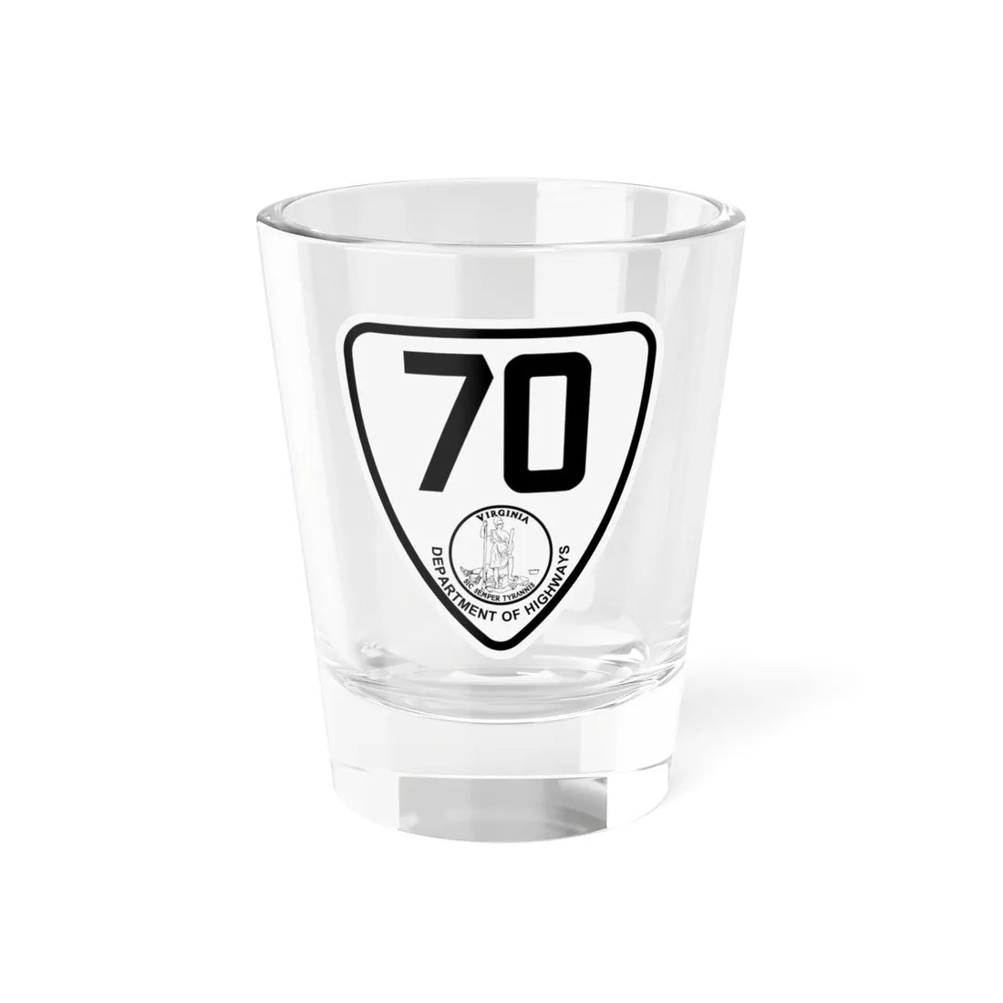 Virginia 70 1924 (Virginia) (Road Sign) Shot Glass 1.5oz 1.5oz - Go Mug Yourself