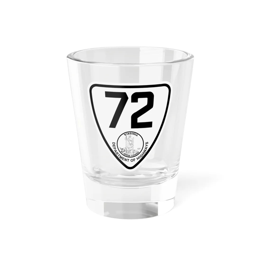 Virginia 72 1924 (Virginia) (Road Sign) Shot Glass 1.5oz 1.5oz - Go Mug Yourself