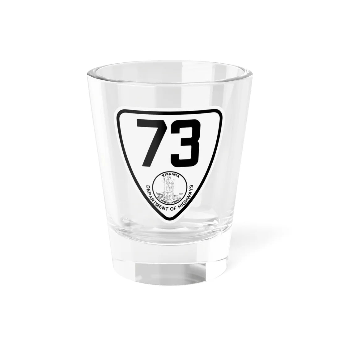 Virginia 73 1924 (Virginia) (Road Sign) Shot Glass 1.5oz 1.5oz - Go Mug Yourself