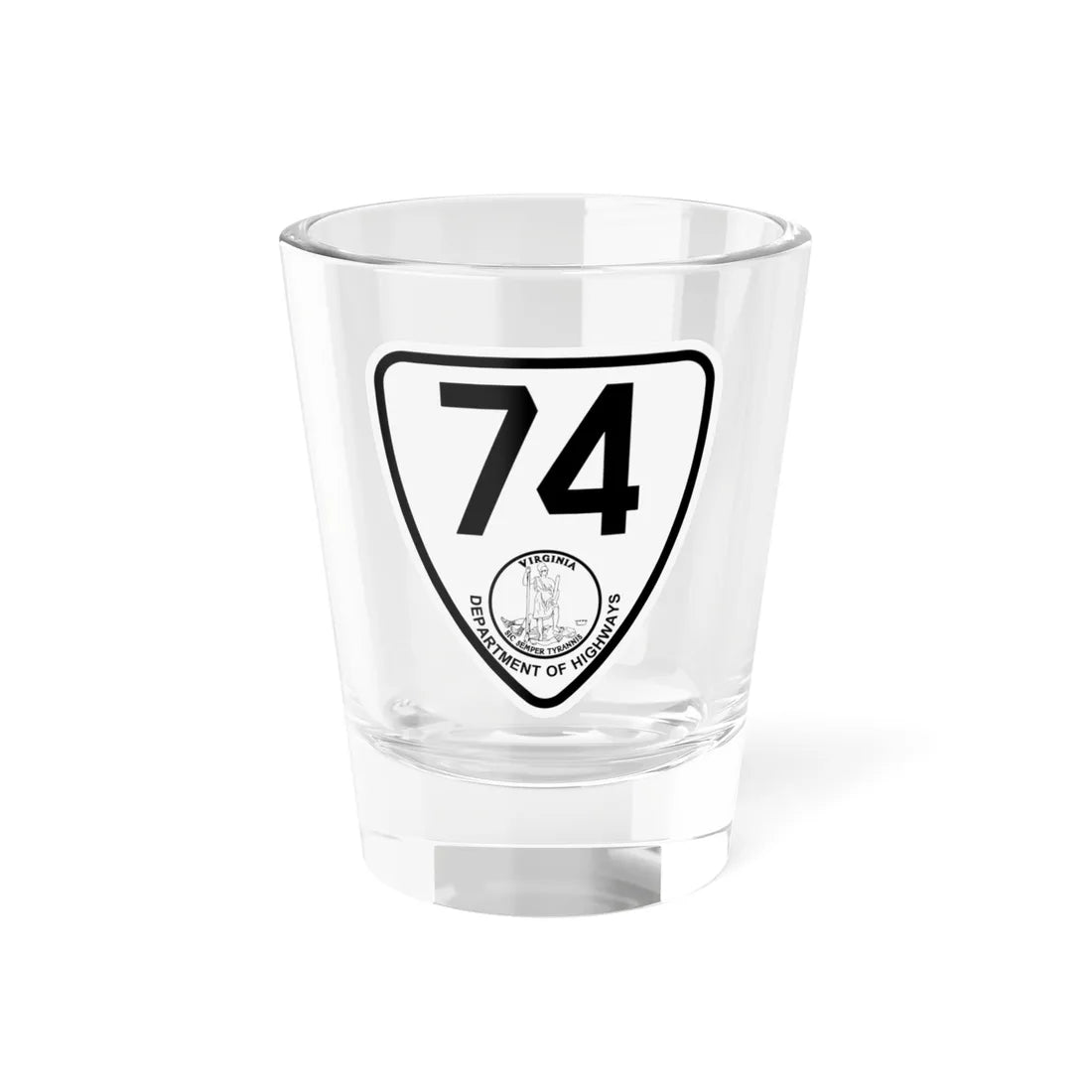 Virginia 74 1924 (Virginia) (Road Sign) Shot Glass 1.5oz 1.5oz - Go Mug Yourself