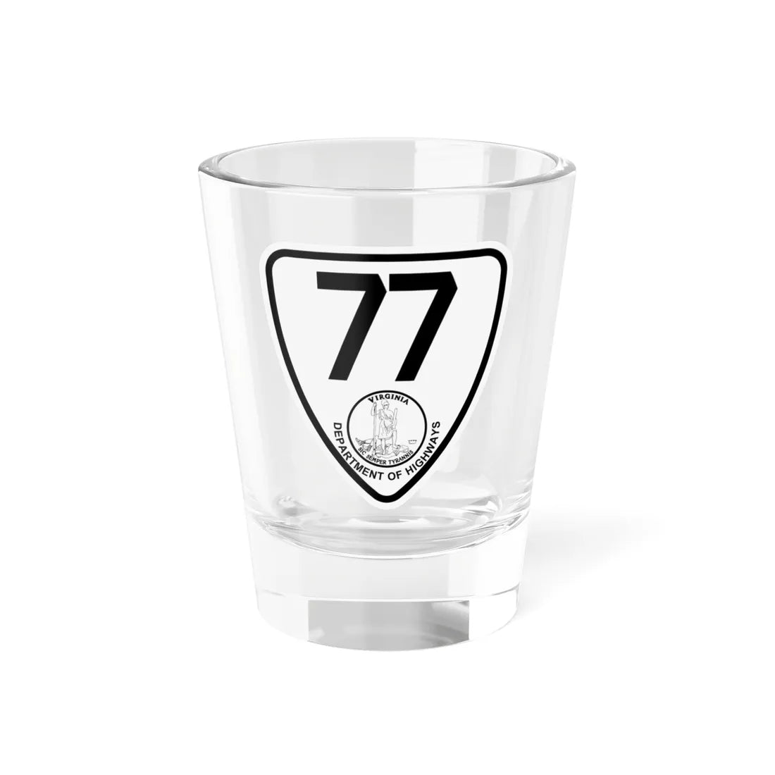 Virginia 77 1924 (Virginia) (Road Sign) Shot Glass 1.5oz 1.5oz - Go Mug Yourself