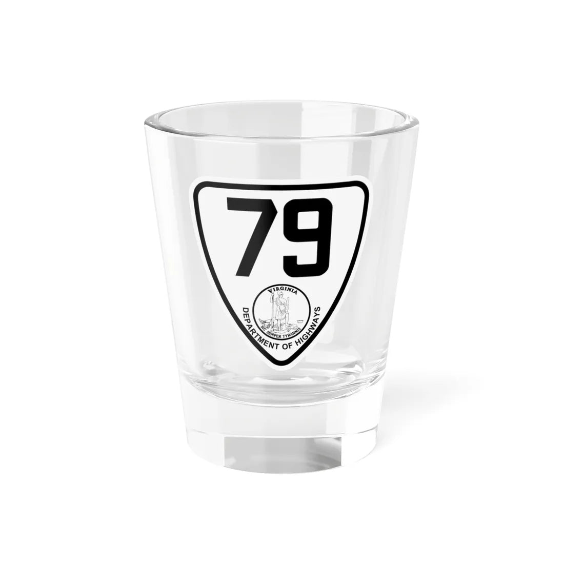 Virginia 79 1924 (Virginia) (Road Sign) Shot Glass 1.5oz 1.5oz - Go Mug Yourself