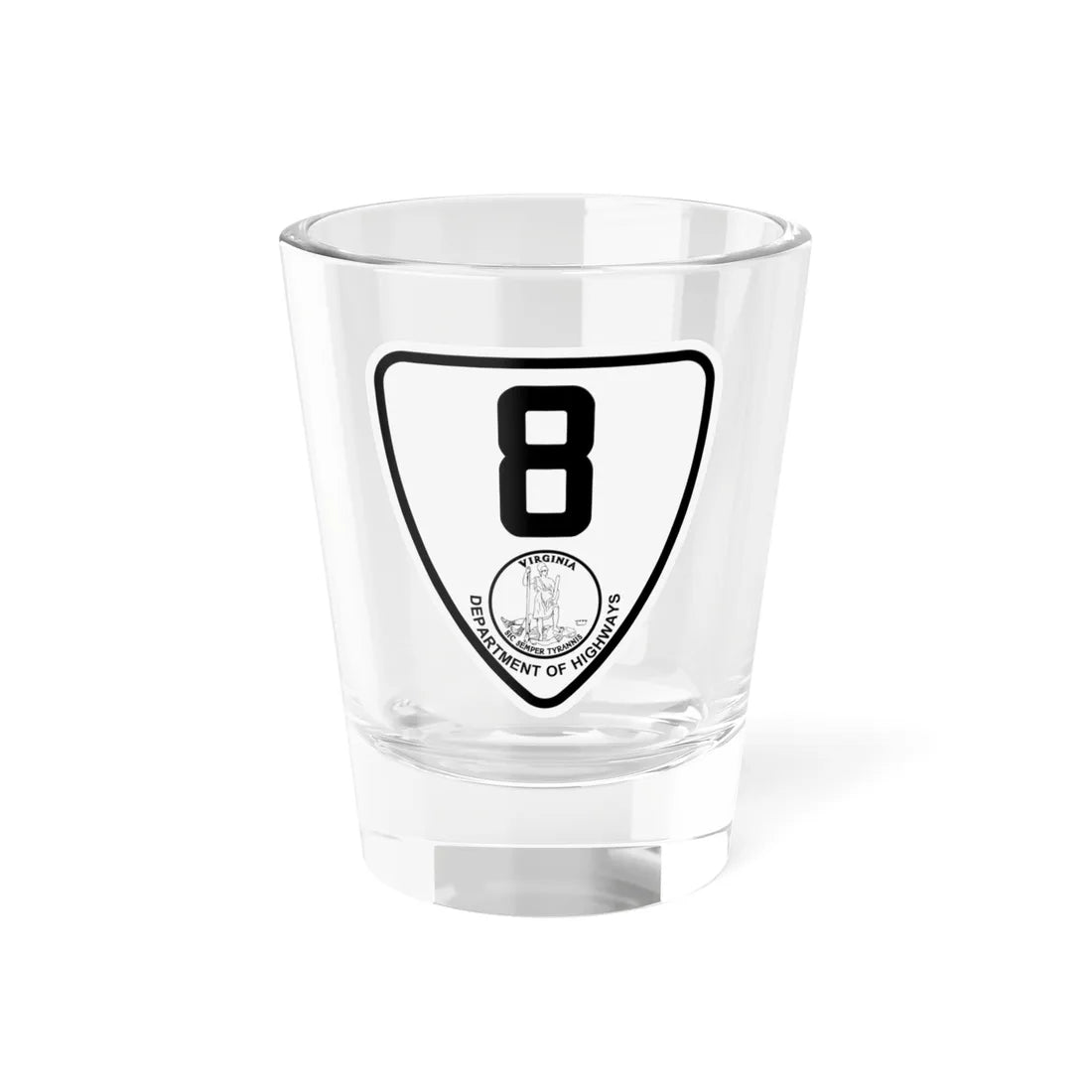 Virginia 8 1924 (Virginia) (Road Sign) Shot Glass 1.5oz 1.5oz - Go Mug Yourself