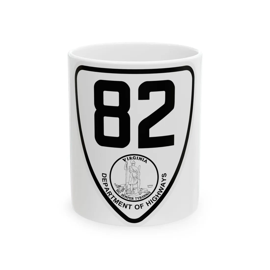 Virginia 82 1924 (Virginia) (Road Sign) White Coffee Mug 11oz - Go Mug Yourself
