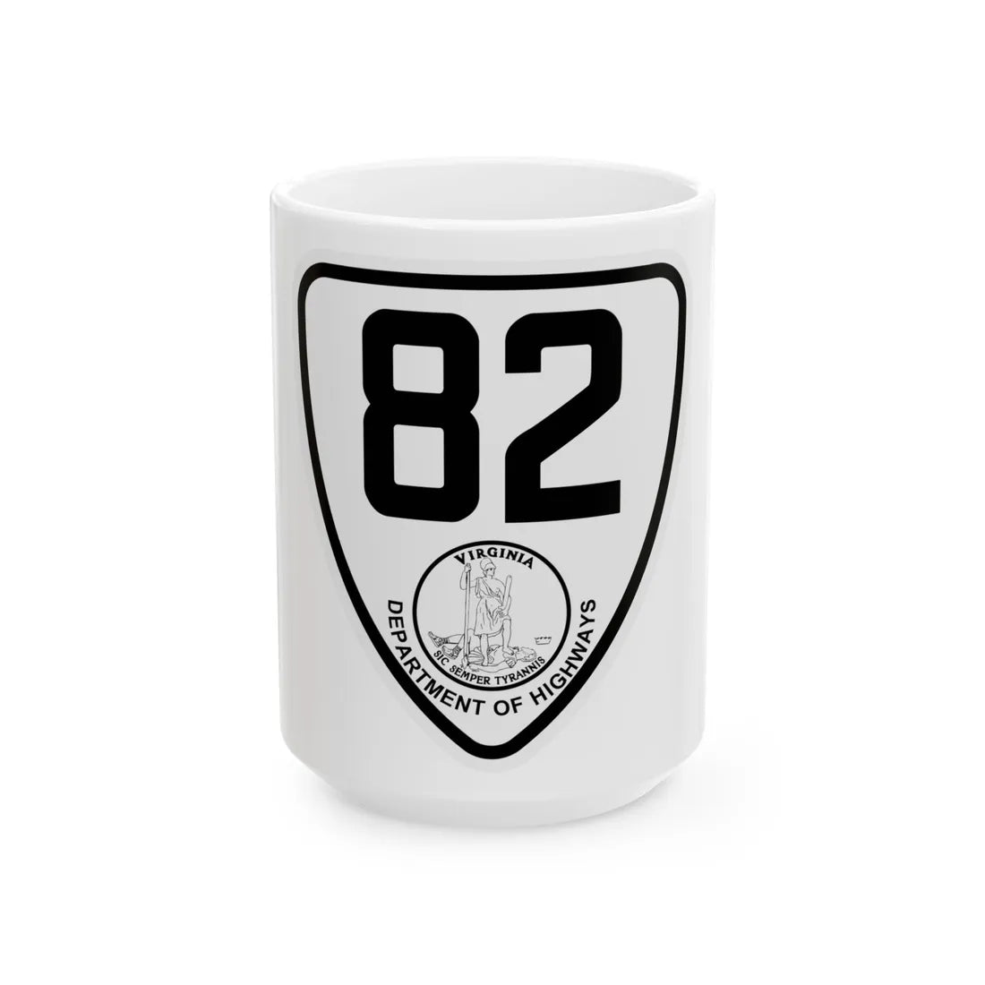 Virginia 82 1924 (Virginia) (Road Sign) White Coffee Mug 15oz - Go Mug Yourself
