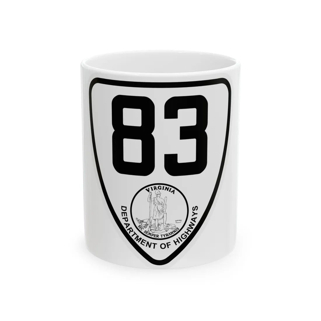 Virginia 83 1924 (Virginia) (Road Sign) White Coffee Mug 11oz - Go Mug Yourself