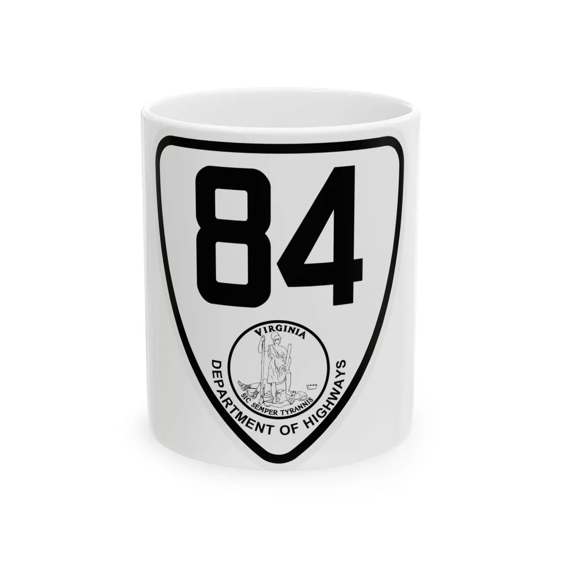 Virginia 84 1924 (Virginia) (Road Sign) White Coffee Mug 11oz - Go Mug Yourself