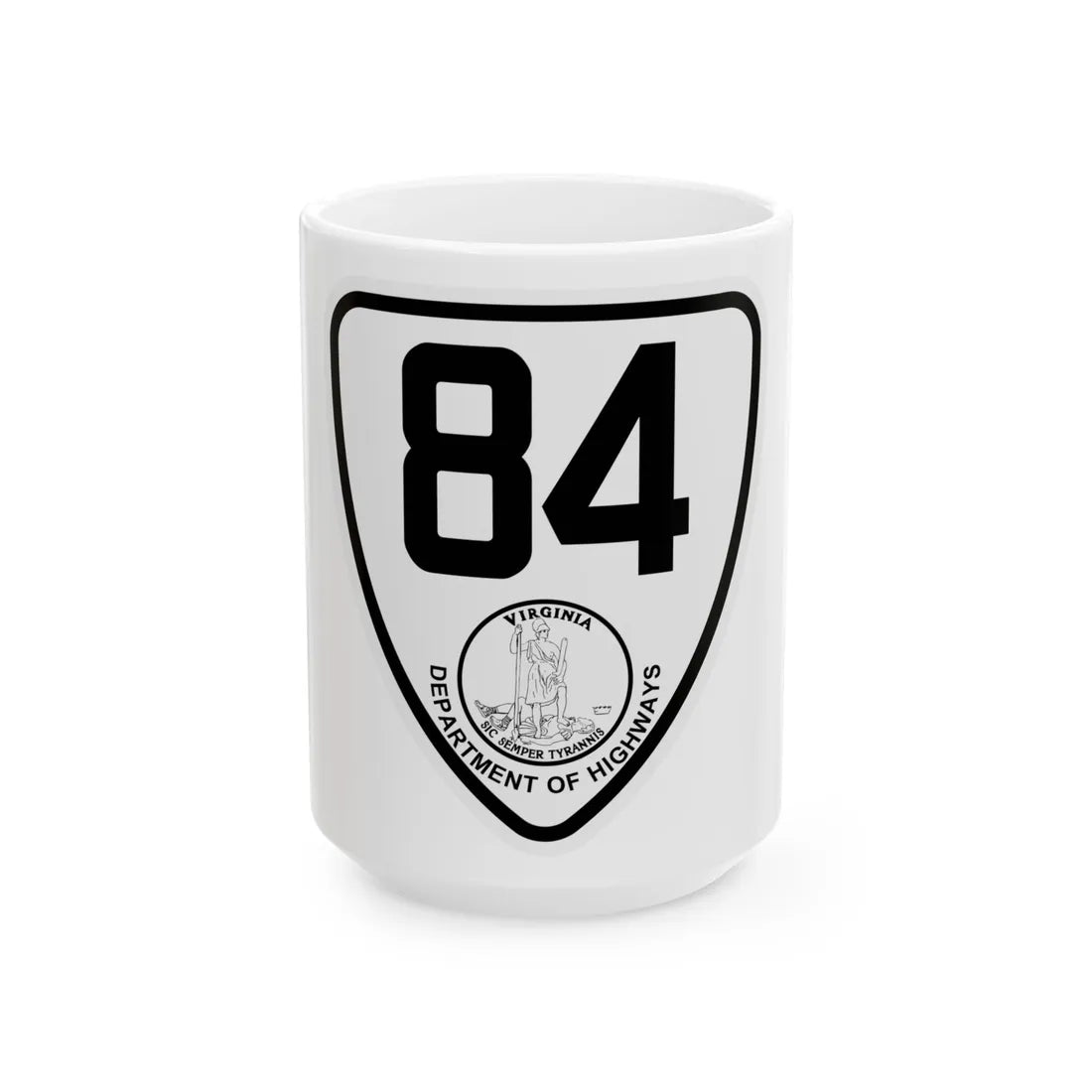 Virginia 84 1924 (Virginia) (Road Sign) White Coffee Mug 15oz - Go Mug Yourself