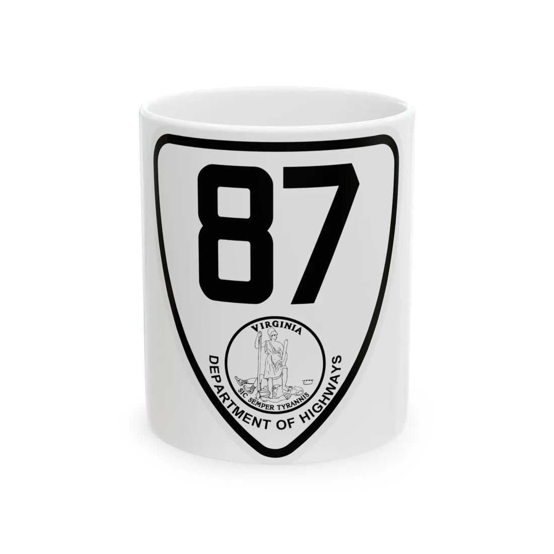 Virginia 87 1924 (Virginia) (Road Sign) White Coffee Mug 11oz - Go Mug Yourself