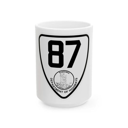 Virginia 87 1924 (Virginia) (Road Sign) White Coffee Mug 15oz - Go Mug Yourself