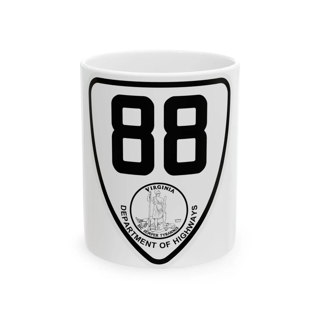 Virginia 88 1924 (Virginia) (Road Sign) White Coffee Mug 11oz - Go Mug Yourself