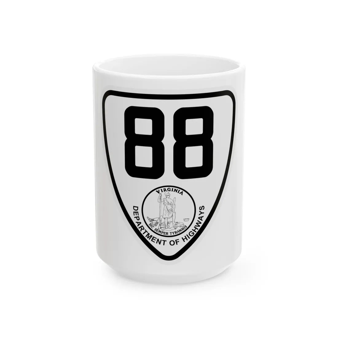 Virginia 88 1924 (Virginia) (Road Sign) White Coffee Mug 15oz - Go Mug Yourself