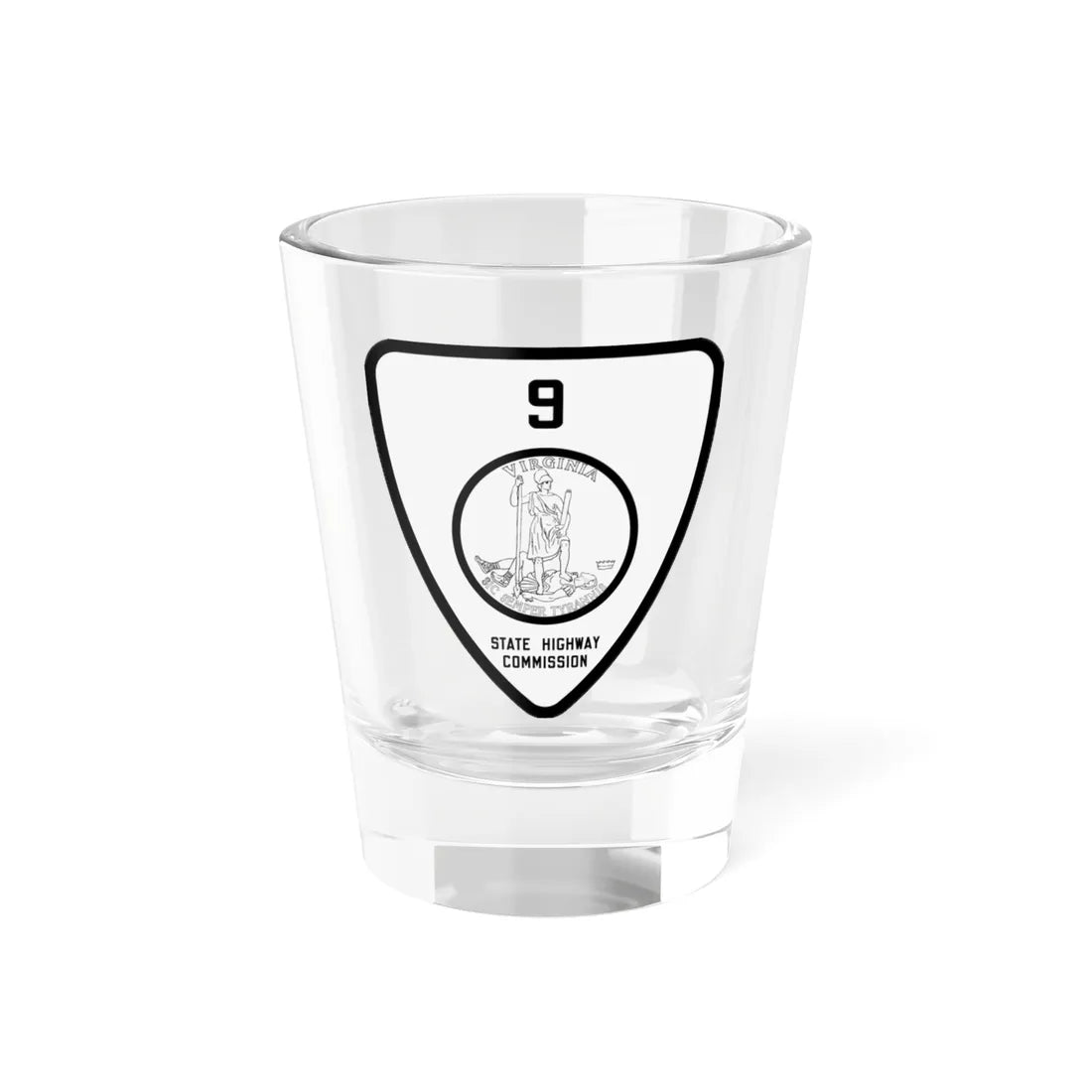 Virginia 9 1918 (Virginia) (Road Sign) Shot Glass 1.5oz 1.5oz - Go Mug Yourself
