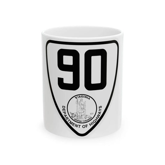 Virginia 90 1924 (Virginia) (Road Sign) White Coffee Mug 11oz - Go Mug Yourself