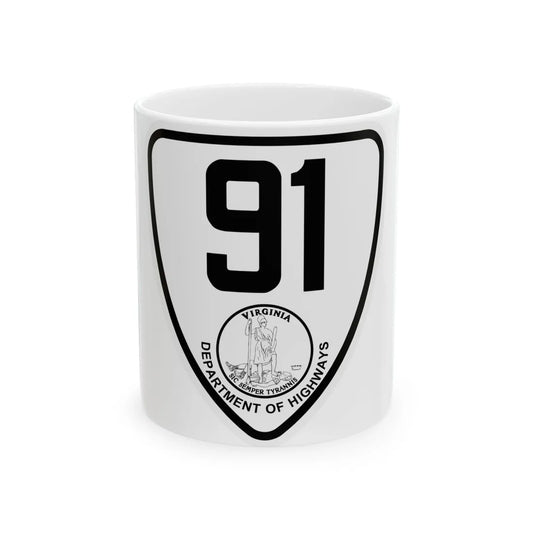 Virginia 91 1924 (Virginia) (Road Sign) White Coffee Mug 11oz - Go Mug Yourself