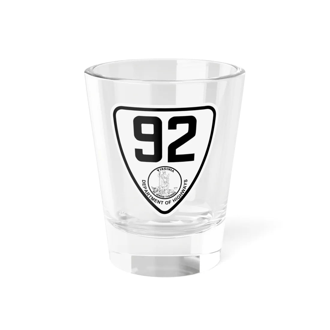 Virginia 92 1924 (Virginia) (Road Sign) Shot Glass 1.5oz 1.5oz - Go Mug Yourself