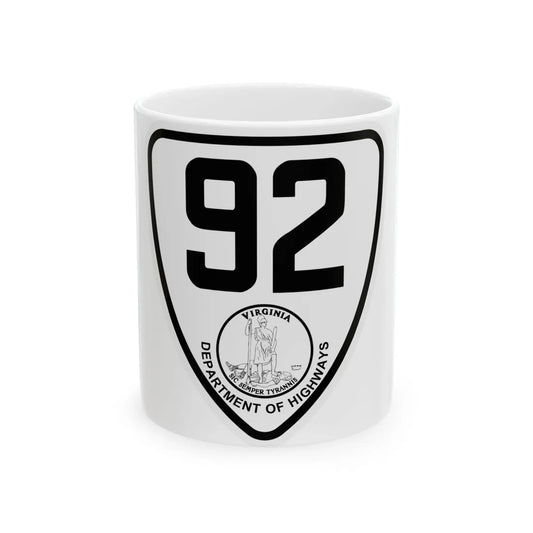 Virginia 92 1924 (Virginia) (Road Sign) White Coffee Mug 11oz - Go Mug Yourself