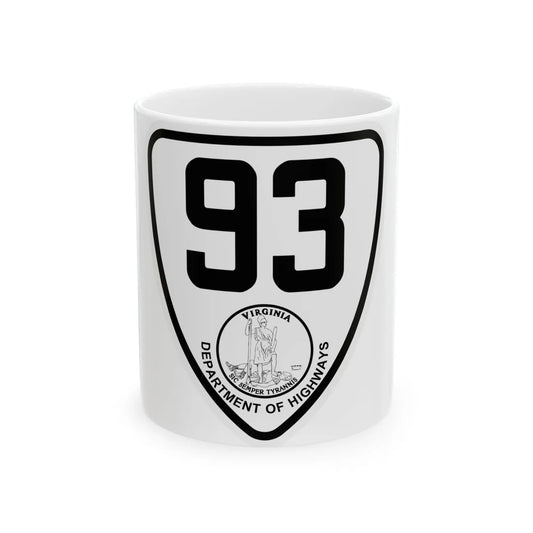 Virginia 93 1924 (Virginia) (Road Sign) White Coffee Mug 11oz - Go Mug Yourself