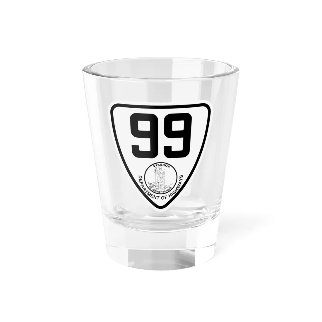 Virginia 99 1924 (Virginia) (Road Sign) Shot Glass 1.5oz 1.5oz - Go Mug Yourself