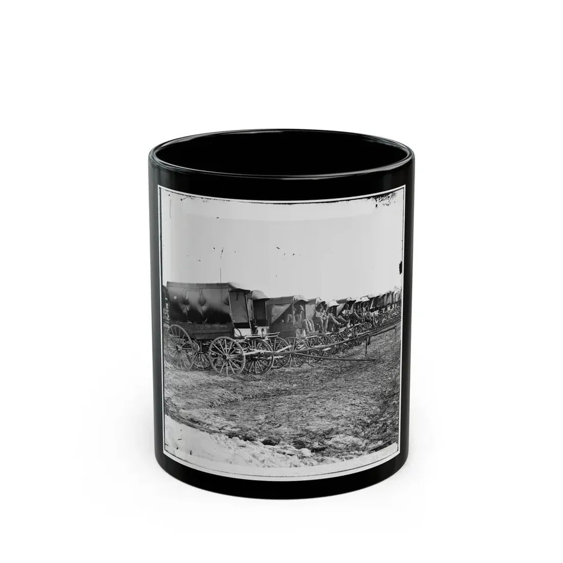 Virginia, City Point. Park Of Army Wagons (U.S. Civil War) Black Coffee Mug 11oz - Go Mug Yourself