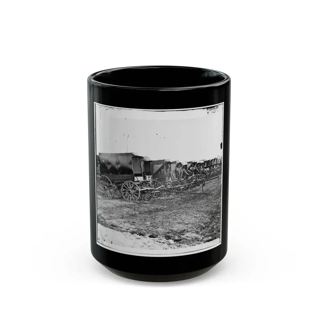 Virginia, City Point. Park Of Army Wagons (U.S. Civil War) Black Coffee Mug 15oz - Go Mug Yourself