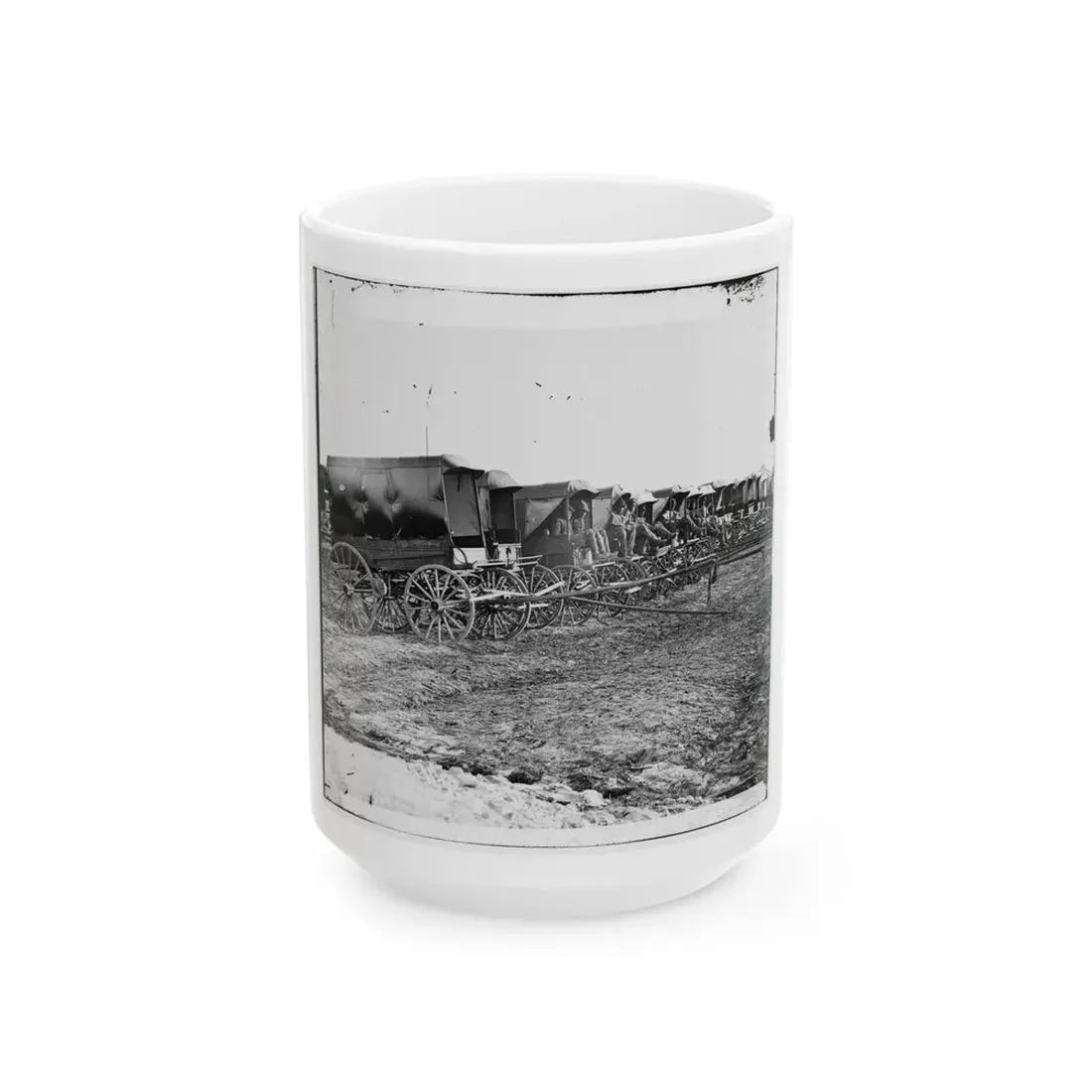 Virginia, City Point. Park Of Army Wagons (U.S. Civil War) White Coffee Mug 15oz - Go Mug Yourself