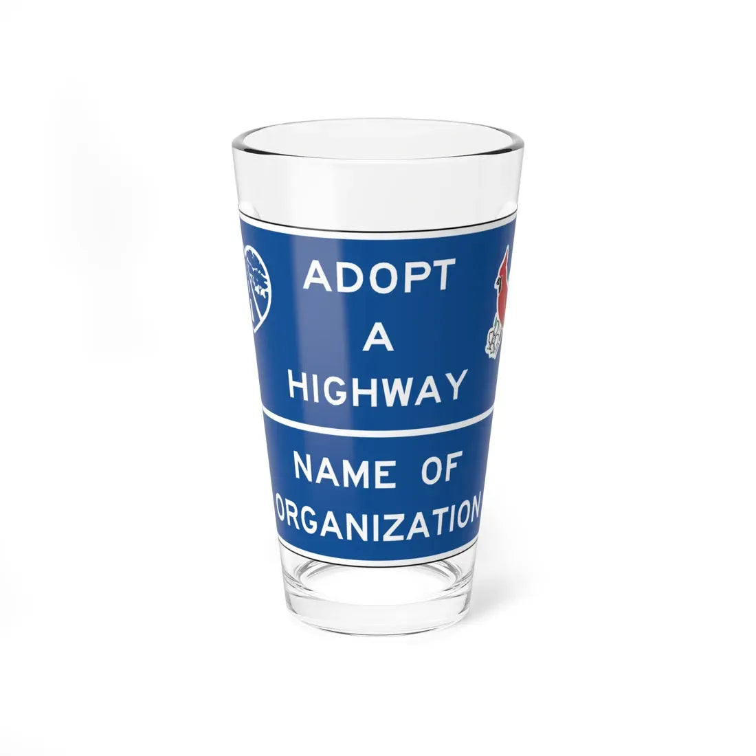 Virginia D14-V1 (Virginia) (Road Sign) Pint Glass 16oz 16oz - Go Mug Yourself