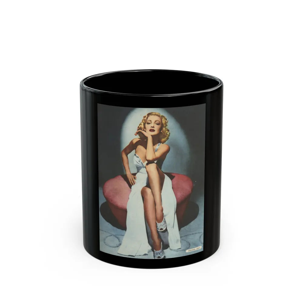 Virginia Grey #01 (Vintage Female Icon) Black Coffee Mug-11oz-Go Mug Yourself