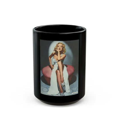 Virginia Grey #01 (Vintage Female Icon) Black Coffee Mug 15oz - Go Mug Yourself