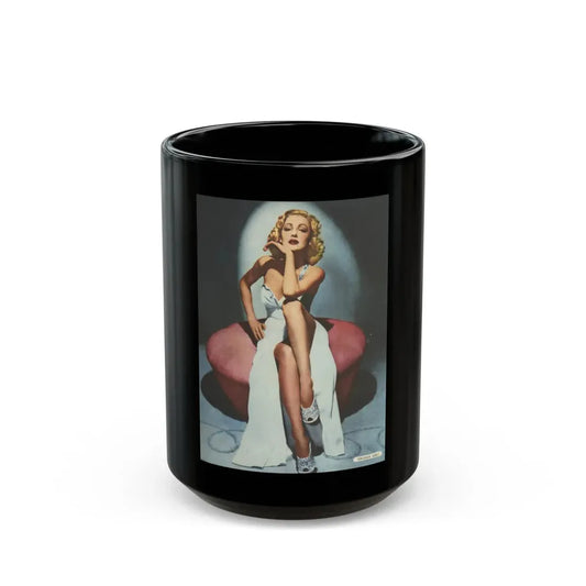 Virginia Grey #01 (Vintage Female Icon) Black Coffee Mug 15oz - Go Mug Yourself