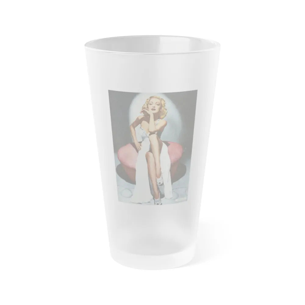 Virginia Grey #01 (Vintage Female Icon) Frosted Pint Glass 16oz-16oz-Frosted-Go Mug Yourself