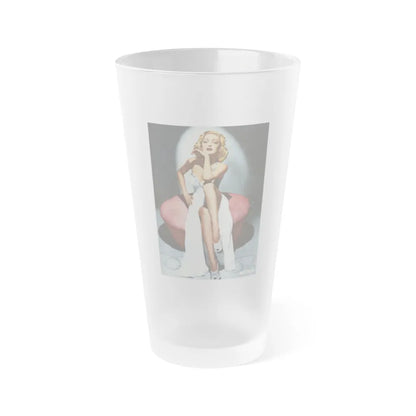 Virginia Grey #01 (Vintage Female Icon) Frosted Pint Glass 16oz-16oz-Frosted-Go Mug Yourself