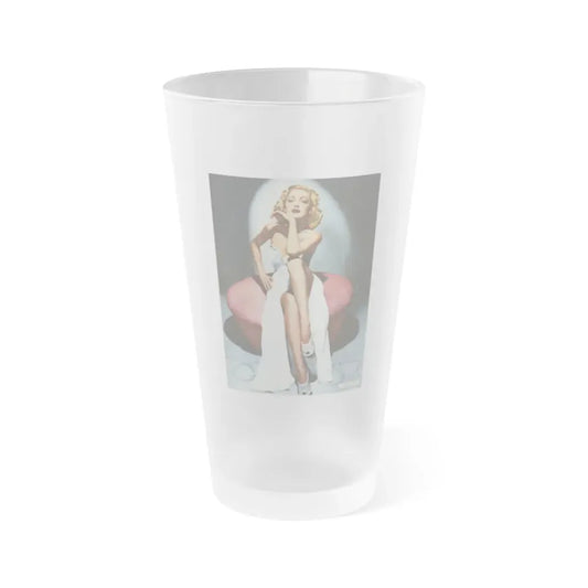 Virginia Grey #01 (Vintage Female Icon) Frosted Pint Glass 16oz 16oz Frosted - Go Mug Yourself