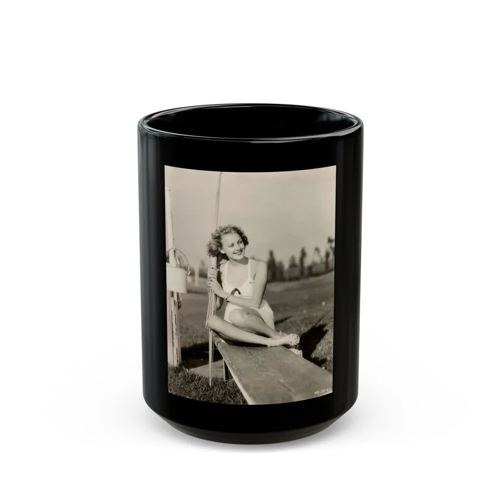 Virginia Grey #100 (Vintage Female Icon) Black Coffee Mug-15oz-Go Mug Yourself