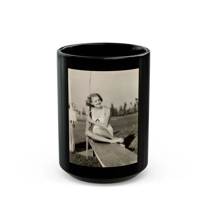 Virginia Grey #100 (Vintage Female Icon) Black Coffee Mug 15oz - Go Mug Yourself