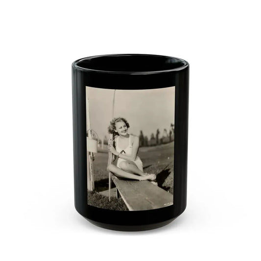 Virginia Grey #100 (Vintage Female Icon) Black Coffee Mug 15oz - Go Mug Yourself