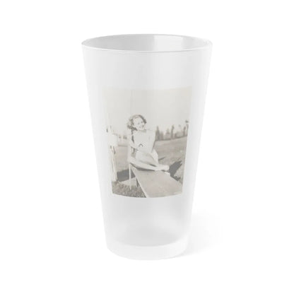 Virginia Grey #100 (Vintage Female Icon) Frosted Pint Glass 16oz-16oz-Frosted-Go Mug Yourself