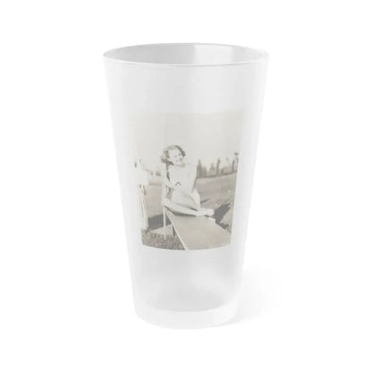 Virginia Grey #100 (Vintage Female Icon) Frosted Pint Glass 16oz 16oz Frosted - Go Mug Yourself