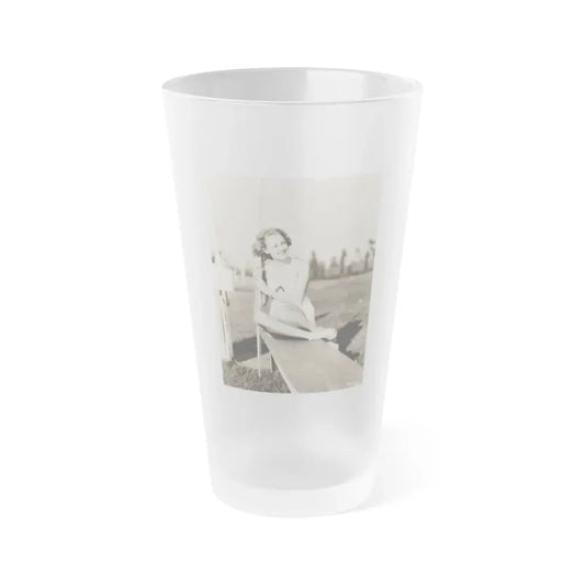 Virginia Grey #100 (Vintage Female Icon) Frosted Pint Glass 16oz 16oz Frosted - Go Mug Yourself