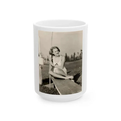 Virginia Grey #100 (Vintage Female Icon) White Coffee Mug 15oz - Go Mug Yourself