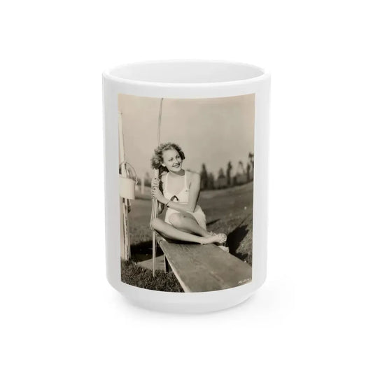Virginia Grey #100 (Vintage Female Icon) White Coffee Mug 15oz - Go Mug Yourself
