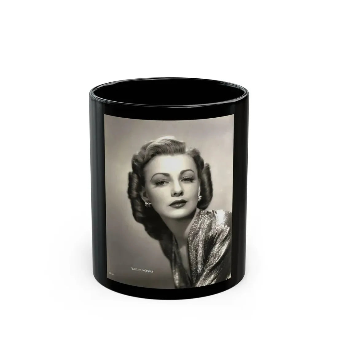 Virginia Grey #102 (Vintage Female Icon) Black Coffee Mug 11oz - Go Mug Yourself