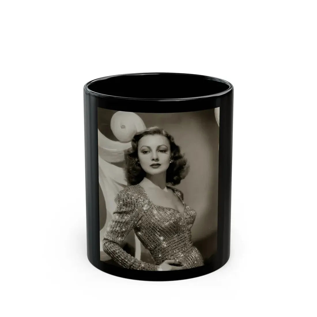 Virginia Grey #104 (Vintage Female Icon) Black Coffee Mug 11oz - Go Mug Yourself