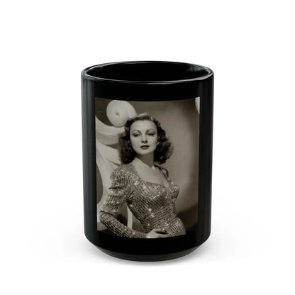 Virginia Grey #104 (Vintage Female Icon) Black Coffee Mug 15oz - Go Mug Yourself