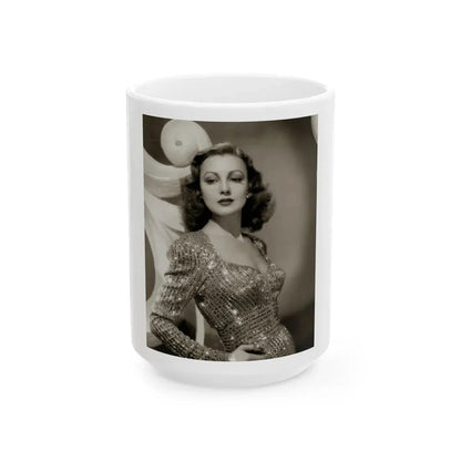 Virginia Grey #104 (Vintage Female Icon) White Coffee Mug 15oz - Go Mug Yourself