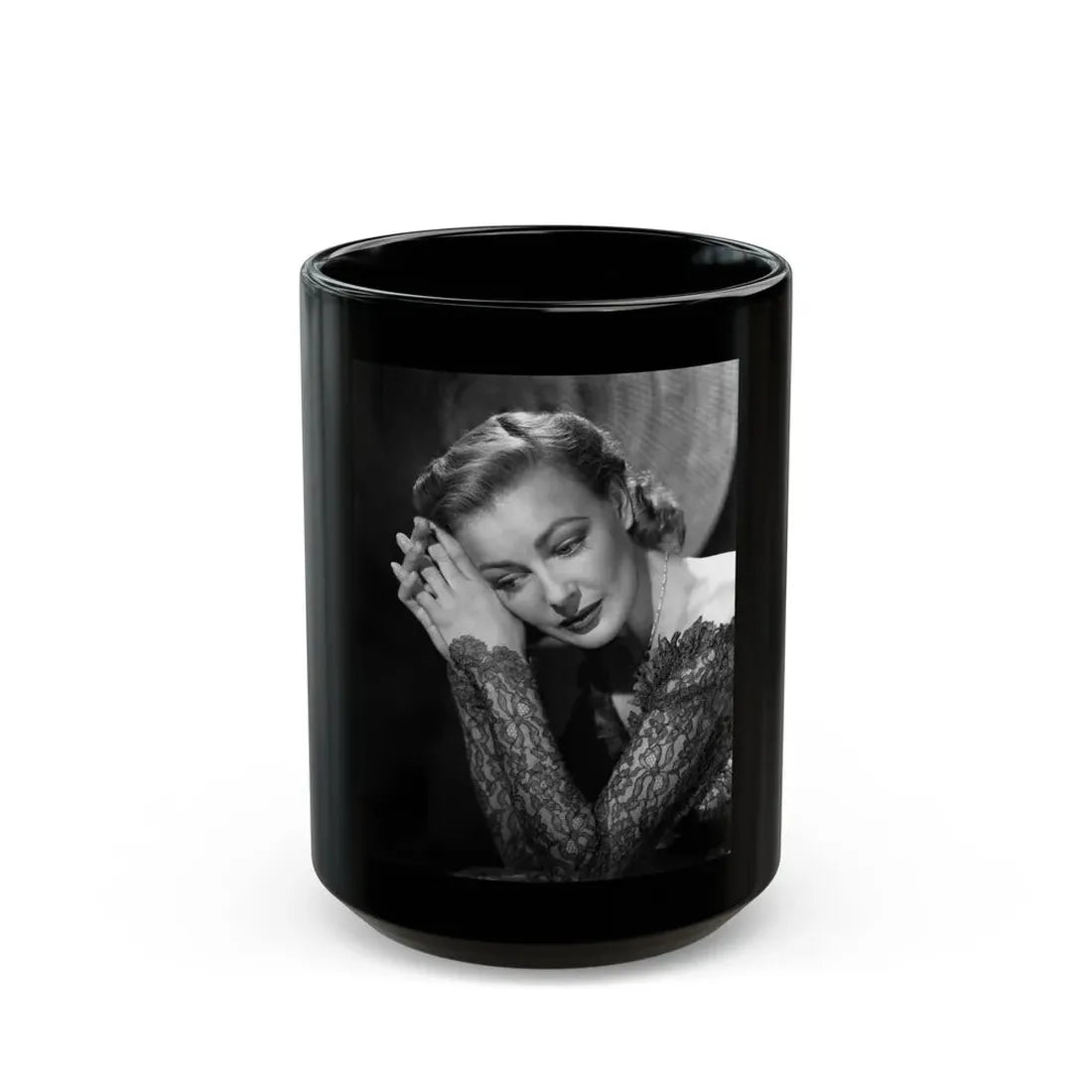 Virginia Grey #20 (Vintage Female Icon) Black Coffee Mug 15oz - Go Mug Yourself