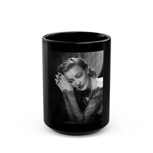 Virginia Grey #20 (Vintage Female Icon) Black Coffee Mug 15oz - Go Mug Yourself