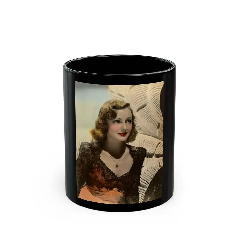 Virginia Grey #45 (Vintage Female Icon) Black Coffee Mug-11oz-Go Mug Yourself