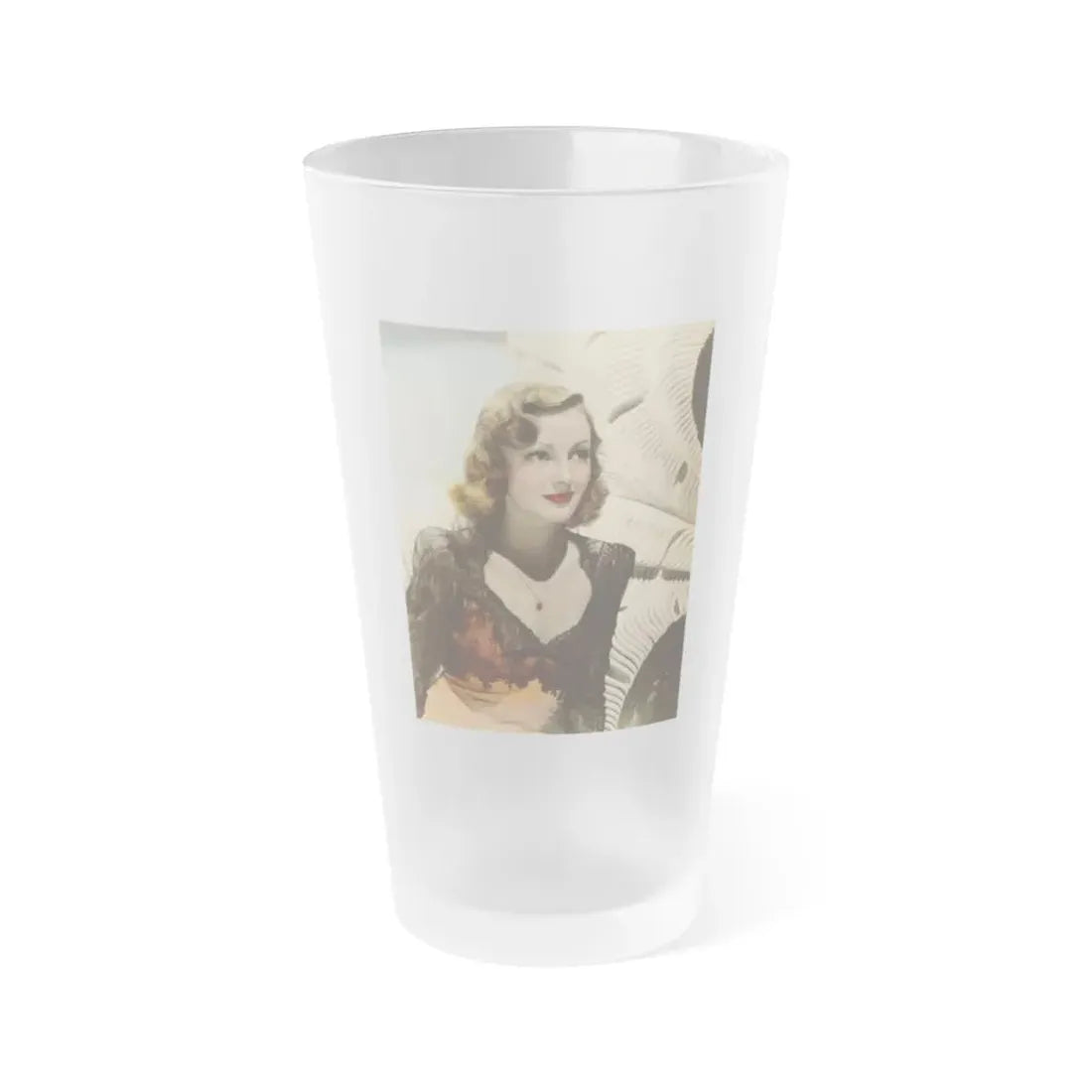 Virginia Grey #45 (Vintage Female Icon) Frosted Pint Glass 16oz 16oz Frosted - Go Mug Yourself