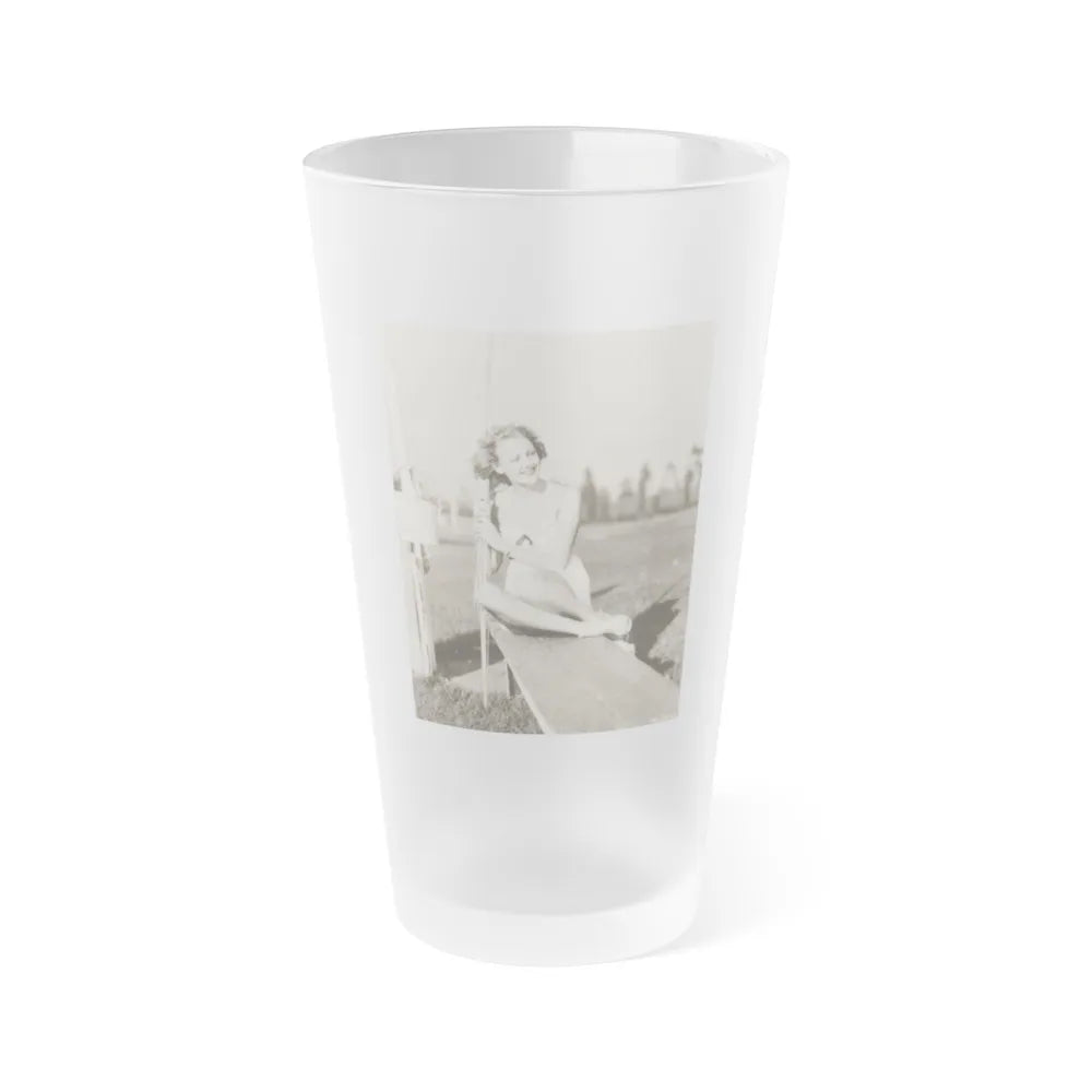 Virginia Grey #46 (Vintage Female Icon) Frosted Pint Glass 16oz-16oz-Frosted-Go Mug Yourself